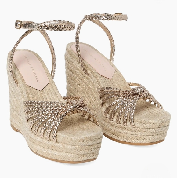 Loeffler Randall Pamela Mignon 130MM Knot Wedge Sandals Size 8